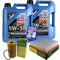 Inspektionspaket 10L Liqui Moly Longtime 5W-30 FüR Opel Vivaro Kasten 2.0 Cdti