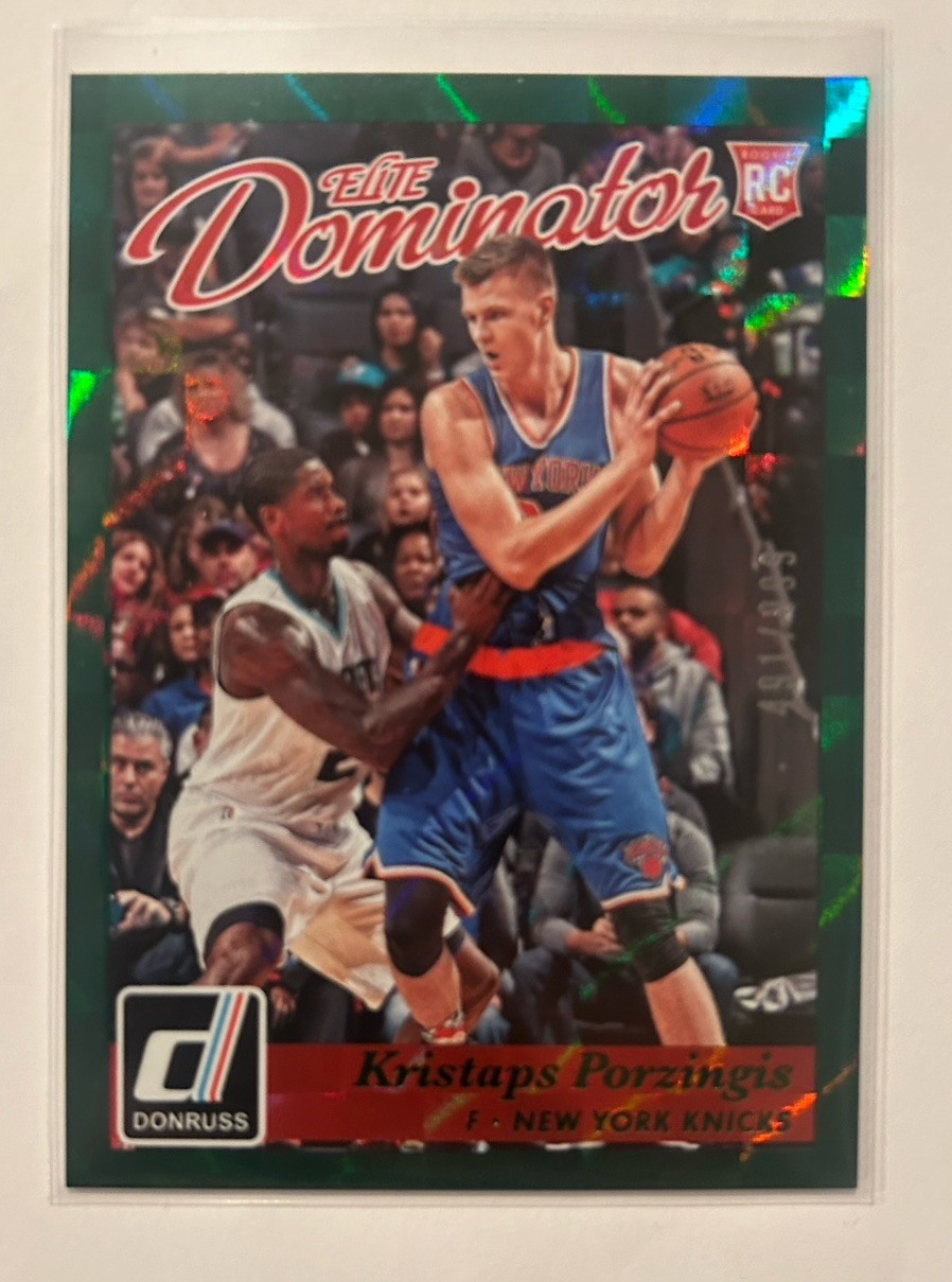 2015-16 Donruss Elite Dominator Rookies /999 Kristaps Porzingis #17 RC Green