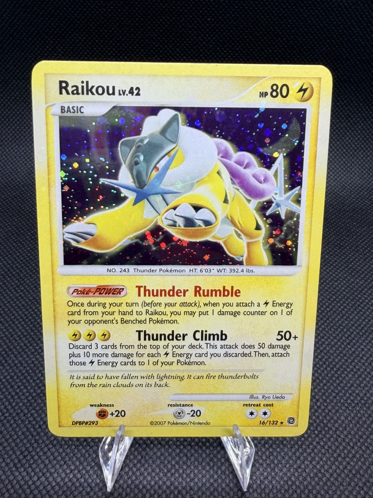 ⚡🩸 Raikou 16/132 Secret Wonders NM Holo – Holo Bleed Error – Ryo Ueda Art 🩸⚡