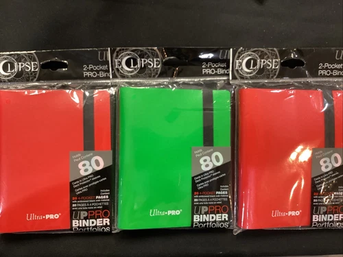 Ultra PRO Eclipse Forrest Green/blazing Red 4-Pocket Pro-Binder. New. Lot 3