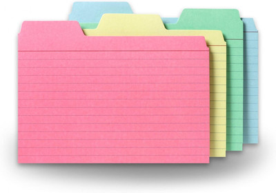 Find-It Tabbed Index Cards, 4 x 6 Inches, Assorted Colors, 48-Pack (FT07218)