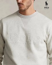 Polo Ralph Lauren Embossed Logo Double-Knit Sweatshirt Gray Size Men  s L NWT