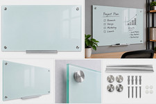 Wall-pMounted Glass Dry Erase Board 36 x 23 in Frameless Whiteboard