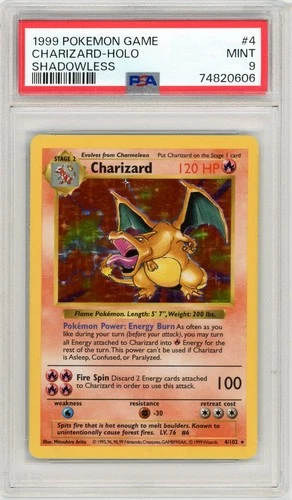 Pokemon Charizard #4 Base Set Shadowless Holo PSA 9 Mint