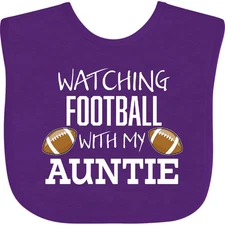Inktastic Watching Football With My Auntie Baby Bib Children Tv Aunt Niece Fun