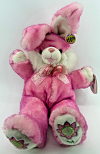 Dan Dee Hoppy Hopster Easter Bunny Rabbit Plush Pink with Flower Feet Ears 29”