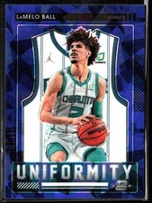2021 Panini Contenders Optic Uniformity Blue Cracked Ice Prizm /75 LaMelo Ball