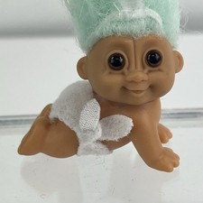 CRAWLING BABY - Russ Troll Doll - Pastel Blue Green Hair