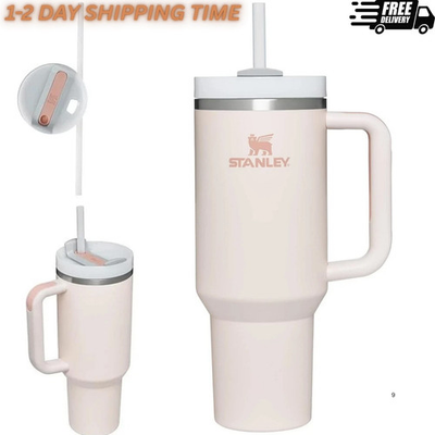 #ad Stanley 40oz Rose Quartz Tumbler Stainless Steel H2.0 FlowState Quencher $29.99