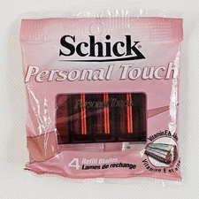 Schick Personal Touch Razor Refill Blades 4 Pack Vitamin E & Aloe New 2005 Vtg