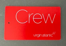Virgin Atlantic luggage label CREW
