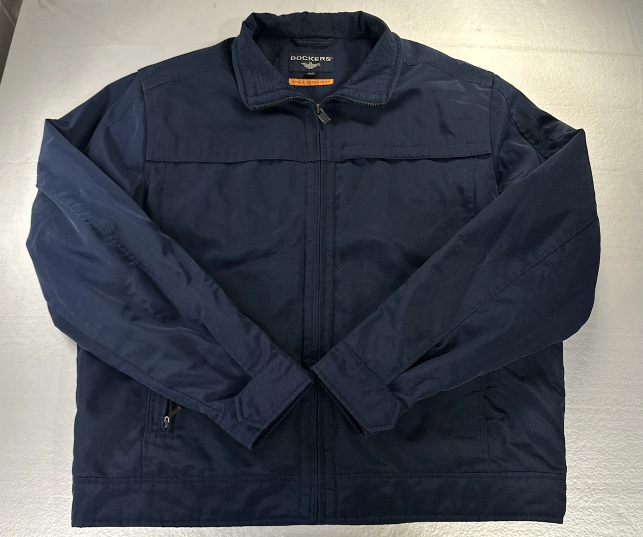 Dockers Jacket Men XL Navy Quilt Lined Waterproof Outerwear Winter Detroit Style