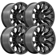 Set Of 4 Fuel D804 Flame 22x10 6x135 -18mm Blackout Wheels Rims 22 Inch