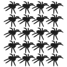 25pcs Halloween Hairy Spiders: Realistic Small Fake Black Scary Jokes Prank Toy