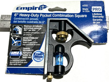 EMPIRE E255 TRUE BLUE 6" COMBINATION SQUARE MADE IN USA NEW 4566444