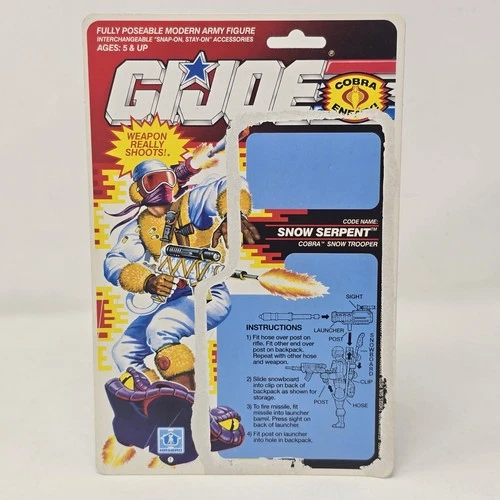 Snow Serpent 1990 G.I. Joe Full File Card Back Uncut Hasbro Vintage