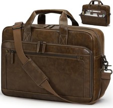 RAINSMORE Messenger Bags for Men Briefcase Waterproof Leather Laptop Bag 16 Inch