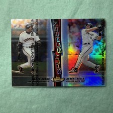 1999 Finest #SS4 Barry Bonds / Albert Belle Split Screen Dual Refractors