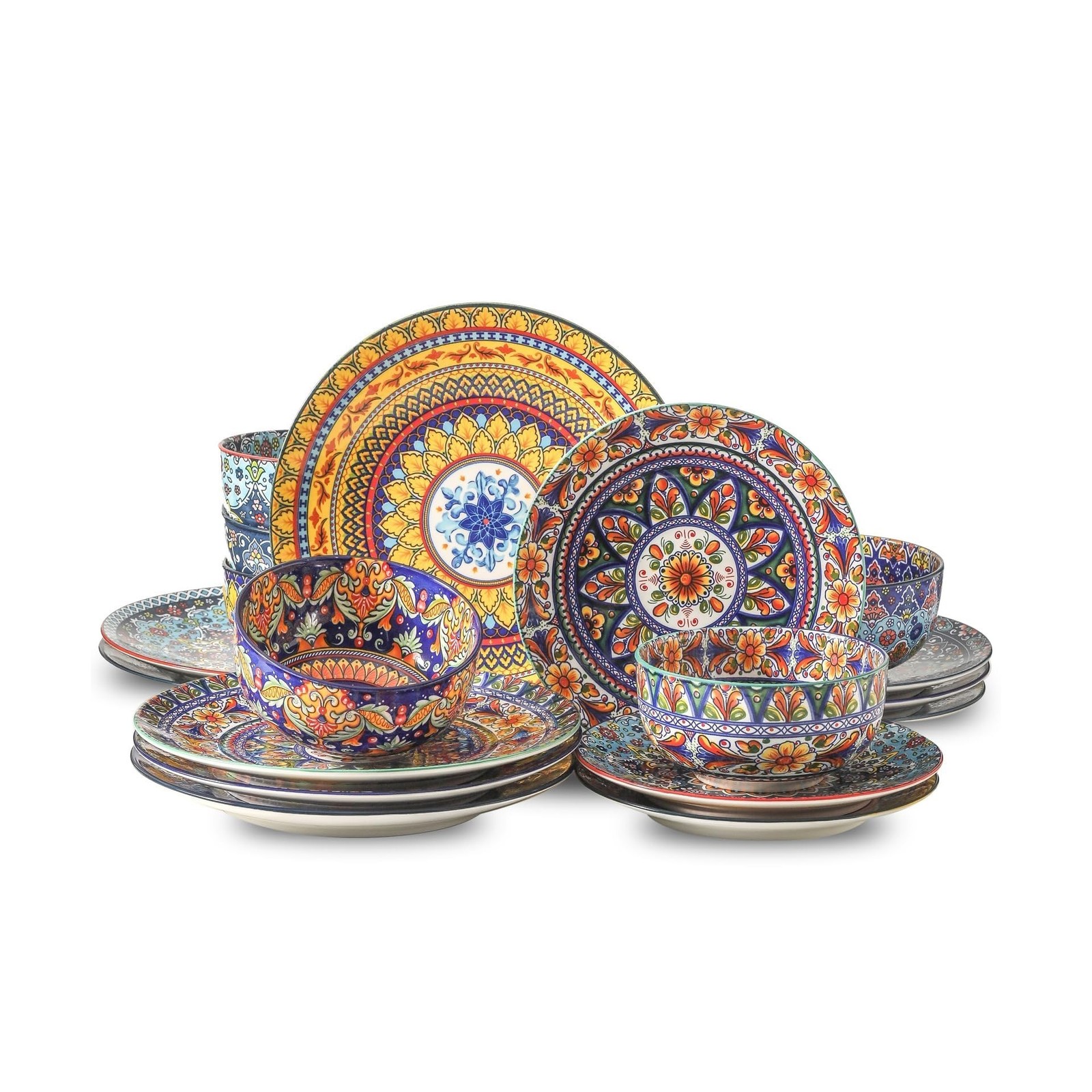 S Service For 6, Bohemian Style Pla...