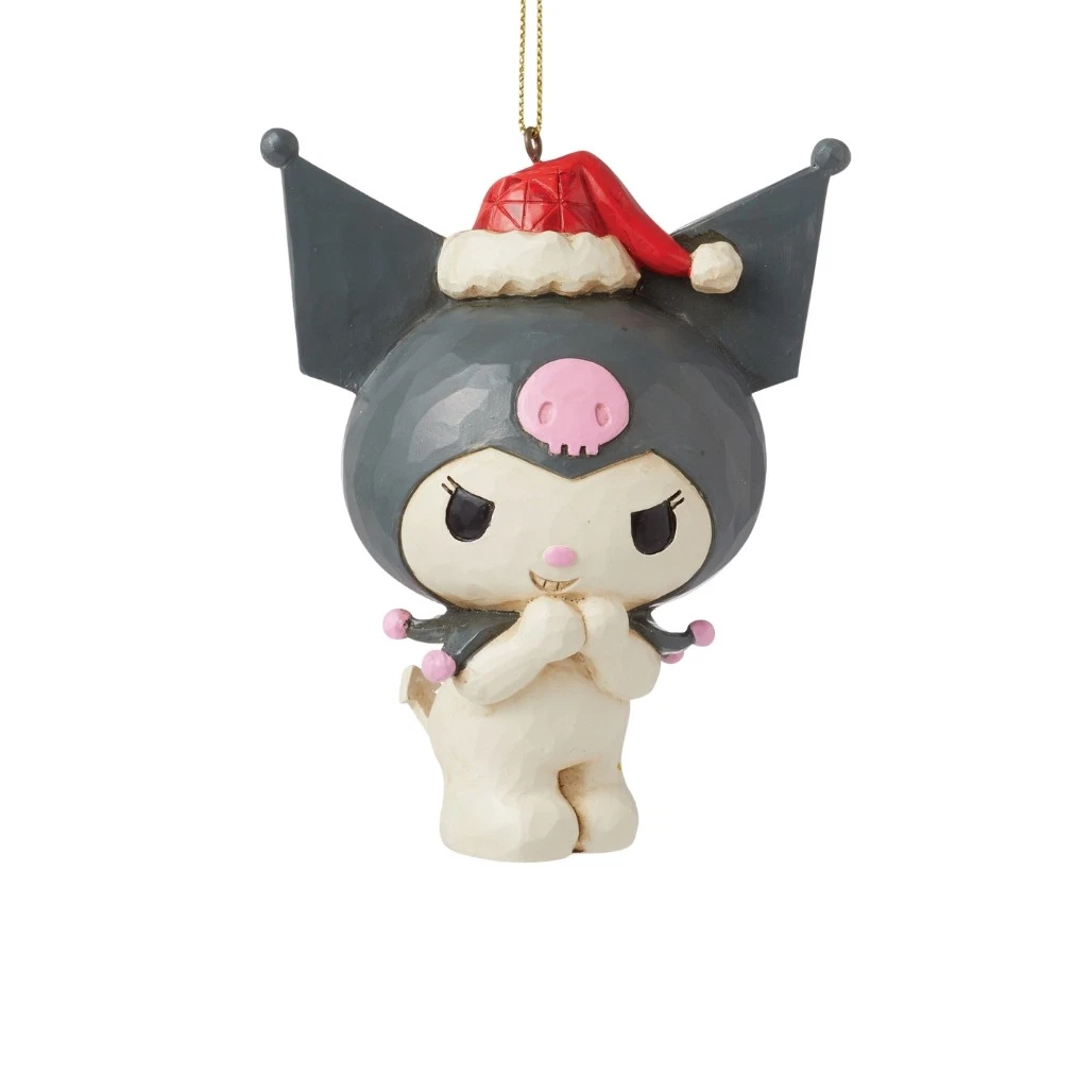 Enesco Sanrio by Jim Shore Hello Kuromi Wearing a Santa Hat Hanging Ornament