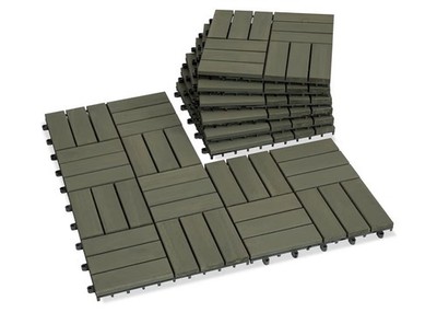 Acacia Wood Decking Tiles 9PCS - Easy Snap Interlocking Deck Tiles for Patio ...