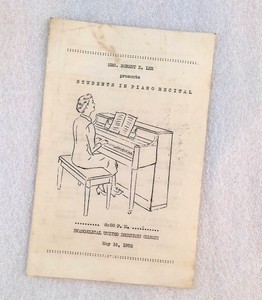 1952 Mrs. Robert E. Lee Students Piano Recital Program Baldwin Piano Co