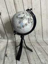 Table Top World Globe Grey & Black Decorative Desk Decor Tabletop Display