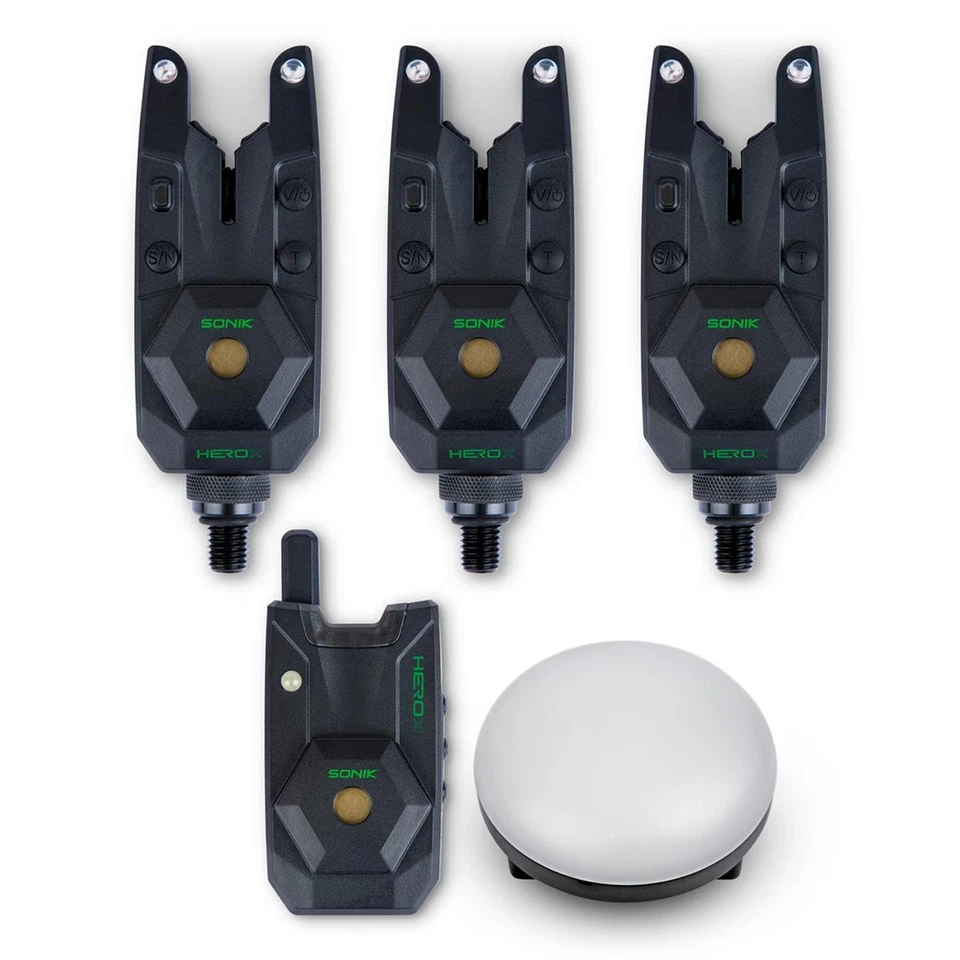 Sonik Herox Bite Alarm Set 3+1+Bivvy Light Bissanzeiger Set - Bild 1 von 1