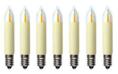 7 Stück LED Filament Kleinschaftkerze 34 V 0,2 W E10 Kerze innen Ersatzlampe NEU
