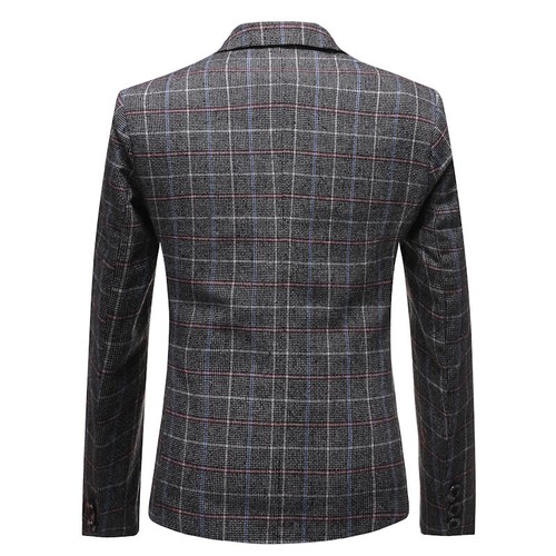 Herren Lässig Locker Anzug Jacke Mode Freizeit Slim Fit Zwei Knopf Mantel Top - Bild 5 von 17