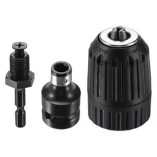 Keyless Drill Chuck 2-13mm Capacity 1/2-20UNF Thread with Hex Shank Adapter