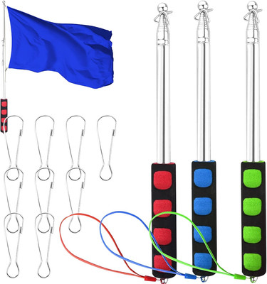 Pack of 3 Telescopic Flagpole, Portable Rod 2 m Handheld Flagpole Flagpole Acces