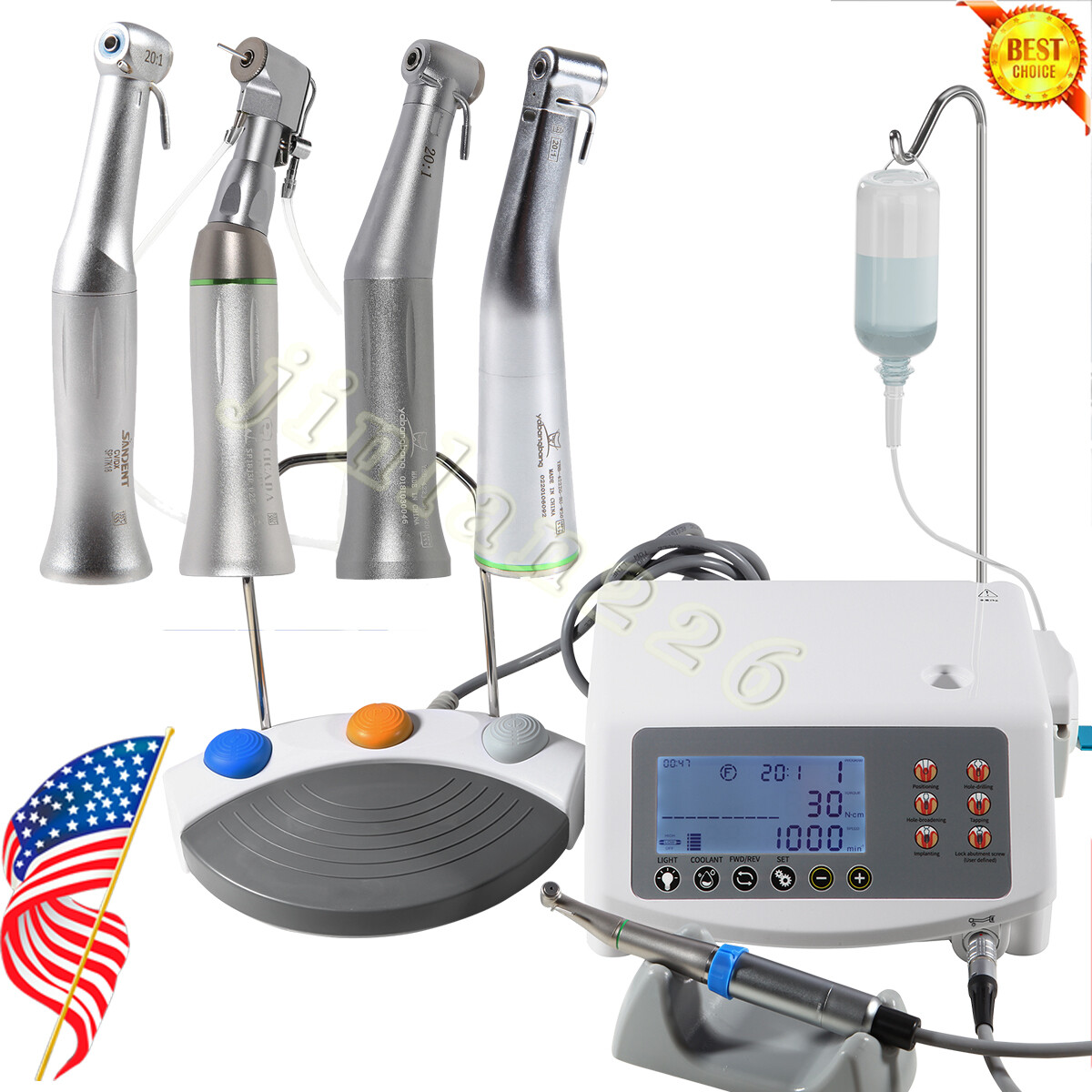 Dental Implant System Surgical Motor 20:1 Reduction Handpiece Contra Angle SG