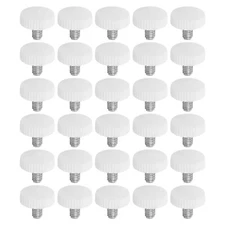 30pcs M4x6mm Knurled Thumb Screw Clamping Screw Knobs Grip Bolt Fasteners White