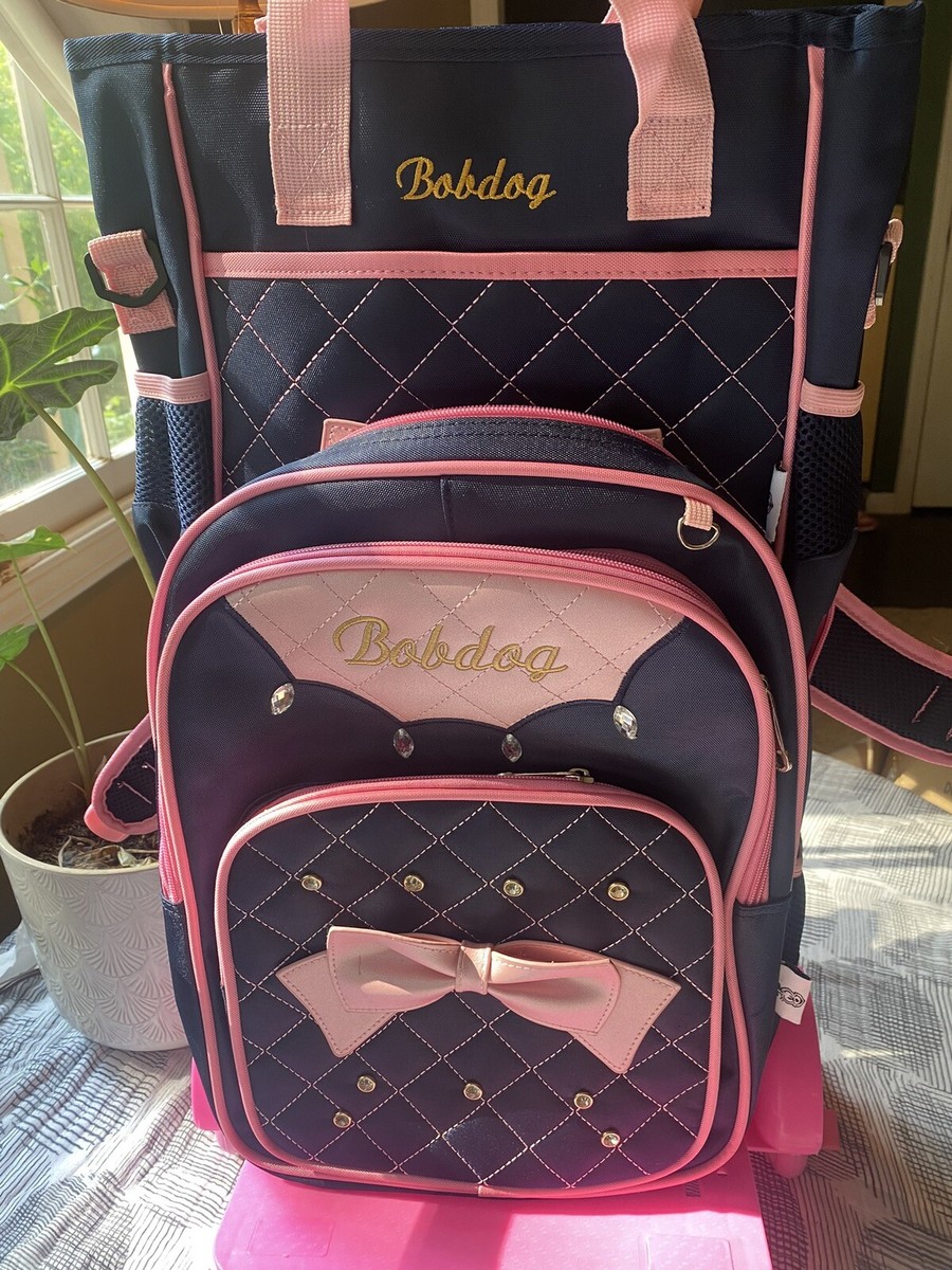 Children's pink Bob Dog Bookbag And Luggage With Wheels +