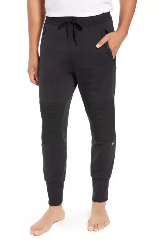 NEW Alo Yoga Mens Technical Moto Lounge Jogger - Black - XXL