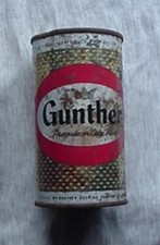 GUNTHER BEER CAN - FLAT TOP 1950s GUNTHER BREWING COMPANY, BALTIMORE