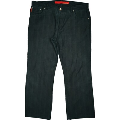 ALBERTO 27 Jeans Hose schwarz Herren Stoff Übergröße Straight Rock XXL W40 L28