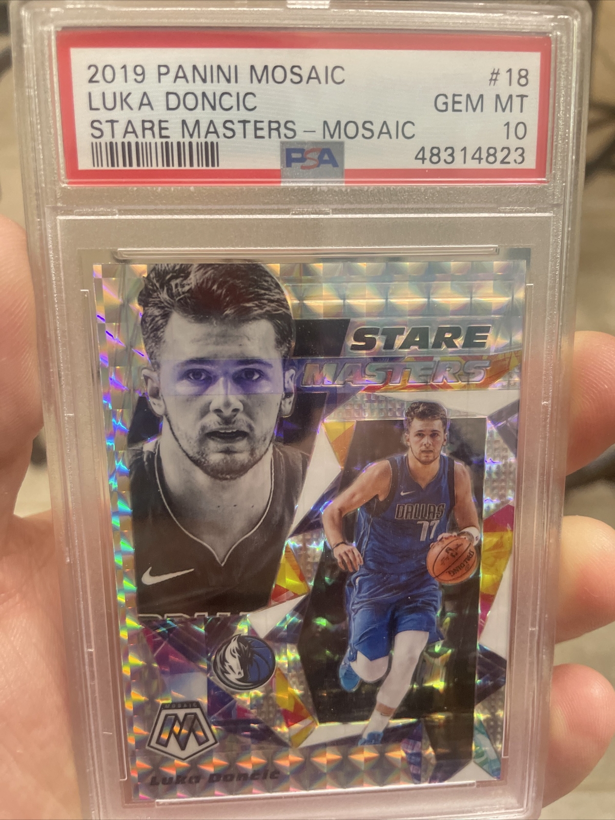Luka Doncic 2019 Panini Mosaic Stare Masters #18 PSA 10 GEM MT