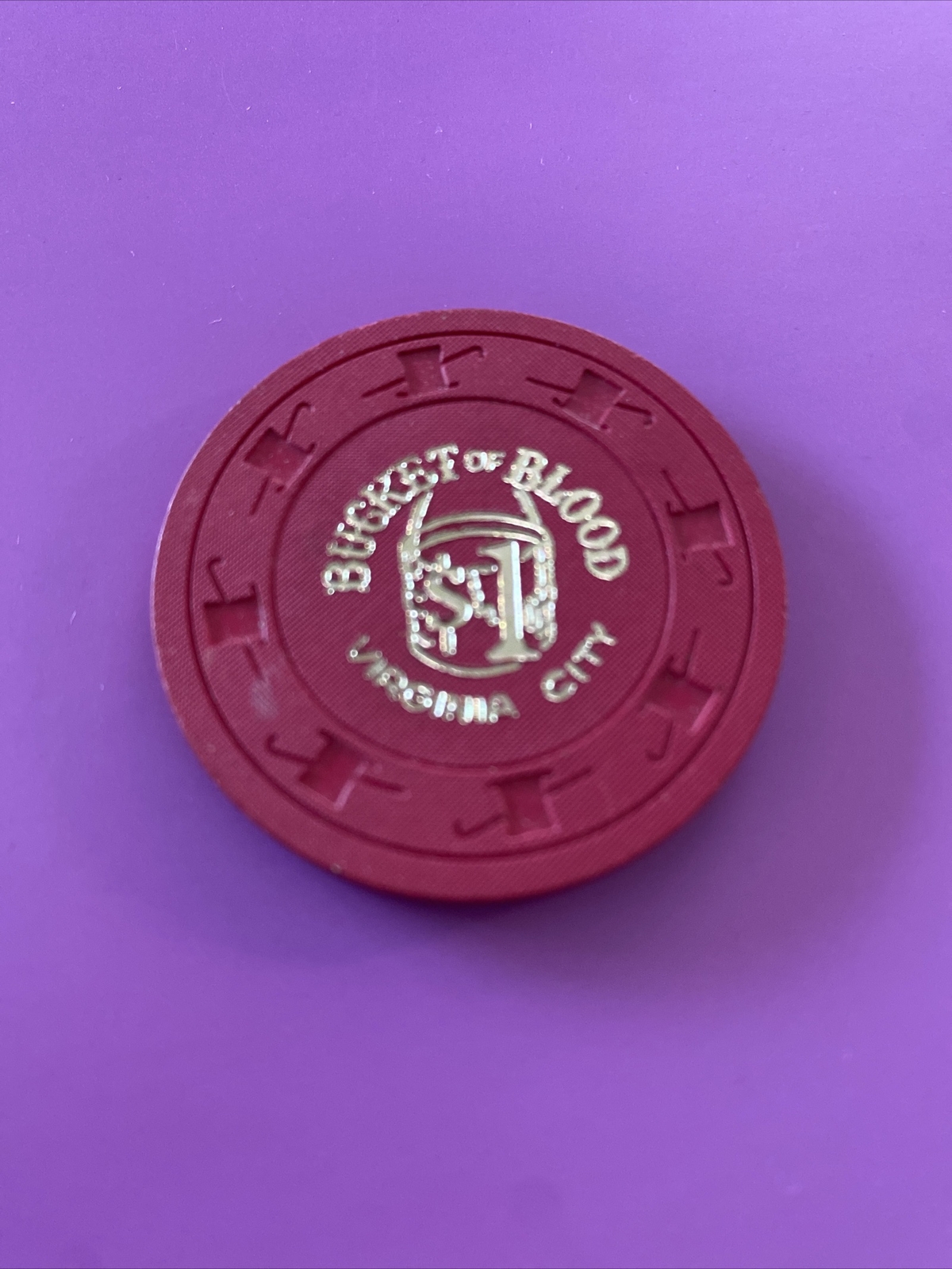 Virginia City Bucket Of Blood Paulson 1 Dollar Casino Gaming Chip