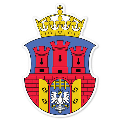 Krakow Coat of Arms Flag car bumper sticker window decal 3'' x 5''