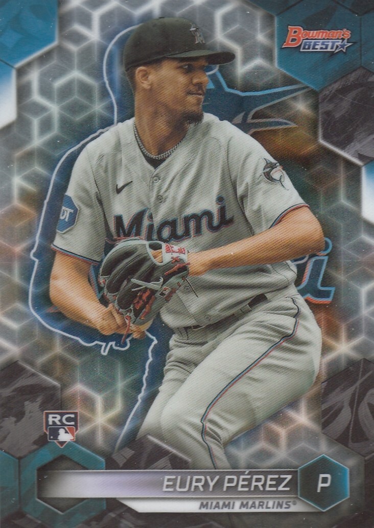 EURY PEREZ BOWMANS BEST ROOKIE CARD RC MIAMI MARLINS #34 2023 23