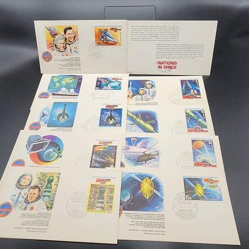 1979 Set of 9 FLEETWOOD 4 NATIONS IN SPACE 1ST DAY COVER Caches USSR GDR Czech
