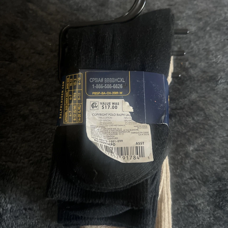 Polo Ralph Lauren Juego de 3 Pares Niños 4-7, ¡¡NUEVO!! Beige, azul oscuro, negro  Foto 4 de 4