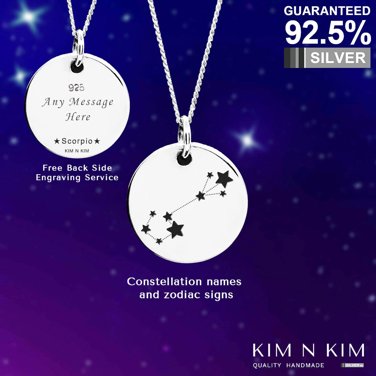 Zodiac sign shop necklace constellation
