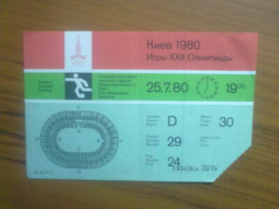 Billet Original Finlande-Costa Rica – Football – JO 1980 – État Normal