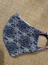 Handmade FACE MASK REVERSIBLE Three Layer Chic Bohemian Paisley Floral OOAK