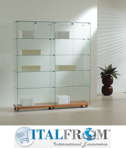 Vitrine D'exposition Pour Musée Ou Boutique - 180x157x40 Cm - Style Cristal Italfrom