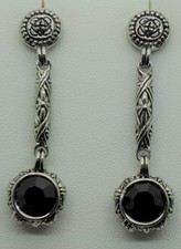 A-61 Chic Design High Quality Drop Dangle Jet color Cz Post fashion earring