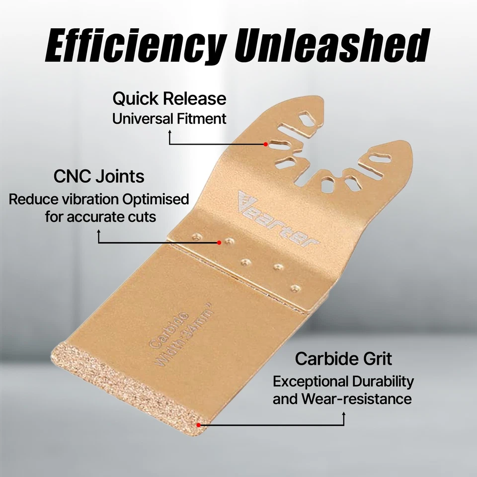 4PCS/Set Universal Carbide Grit Oscillating Multitool Saw Blade Grout Removal - Image 3 of 4